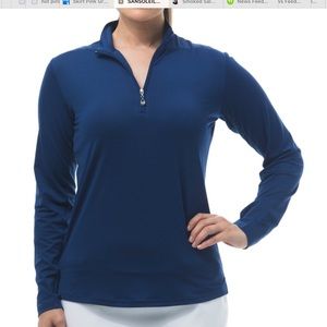San Soleil Mock Zip upf 50 long sleeve shirt, size small